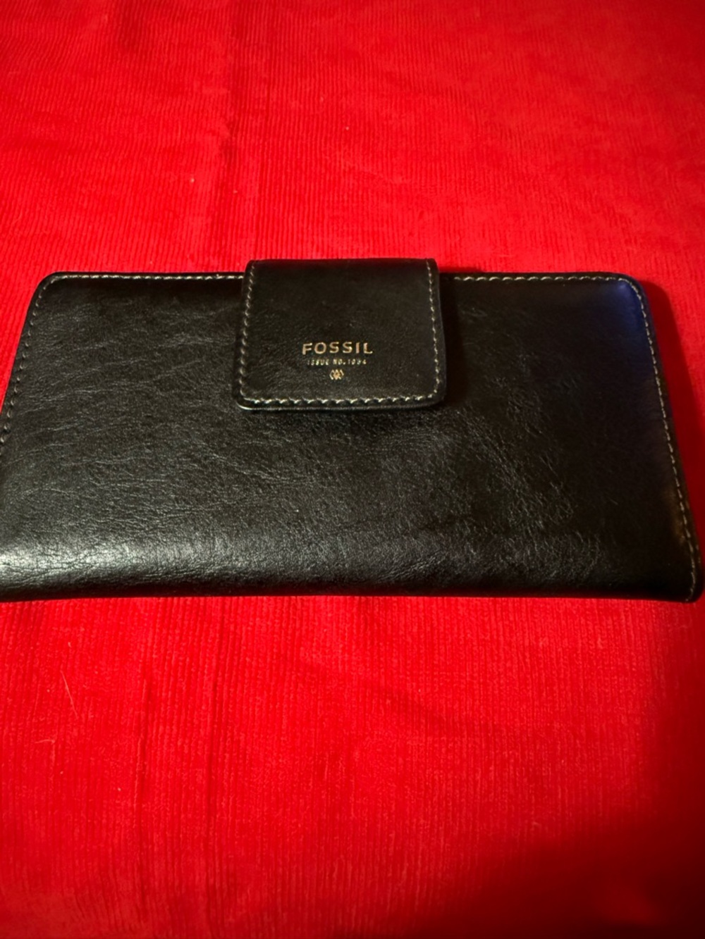 Fossil Black Leather Phone Wallet Case